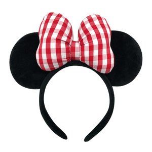 Disney Minnie Red Plaid Bow Headband
